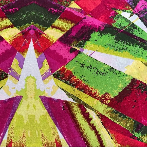 Cynthia Rowley 100% Silk Oblong 14” x 65” Pink Red Yellow Green White Lavender - Picture 4 of 5